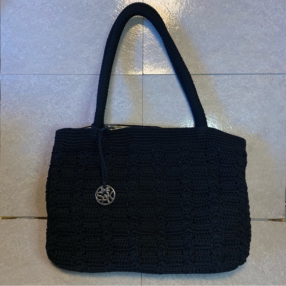 The Sak Handbags - The Sak Black Crochet Shoulder / Tote Bag Black